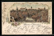 Lithographie Nürnberg, Blick Auf Den Dom Und Die Burg  - Nuernberg