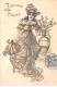 Pâques - N°85309 - Joyeuses Pâques - Jeune Femme Près D'un Case En Forme D'oeuf, Et Portant Un Oeuf - Ostern