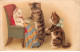 Animaux - N°85505 - Chat - Chats Près D'un Chat Assis Dans Un Fauteuil - Cats