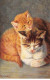 Animaux - N°85490 - Chat - M. Stacks - Un Chaton Faisant Un Câlin à Une Autre Chat - Gatti