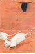 Fantaisie - N°86467 - Souris Blanches Courant En Passant Devant Un Trou Dans Un Mur - Andere & Zonder Classificatie