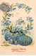 Pâques - N°87439 - Joyeuses Pâques - Oeufs Décorés De Myosotis - Carte Gaufrée - Ostern