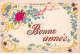 Nouvel An - N°90282 - Bonne Année - Myosotis Et Rose - Carte Gaufrée - New Year