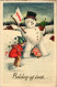 T2 Boldog új évet! Hóember / New Year Greeting, Snowman. Erika Nr. 5356. - Unclassified