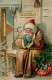 Weihnachtsmann Prägekarte II (Ecken Abgestossen) Pere Noel - Autres & Non Classés