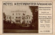 Wiesbaden (6200) Hotel Westminster Mainzerstrasse 8 Ecke Rheinstrasse 1913 II (Randmangel, Fleckig, Stauchung) - Wiesbaden
