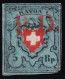 Suiza.  1850.  Rayon I. 5 R. Azul, Negro Y Rojo. - 1843-1852 Correos Federales Y Cantonales