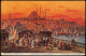 Istanbul Konstantinopel | Constantinople Stadt, Galatabrücke Künstlerkarte 1917 - Turkije