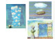 Lot 3 Cpm  Rene MAGRITTE La Peine Perdue Le Savoir Les Idées Claires Illustration Nuage Mer Rocher Partition Lune Grelot - Peintures & Tableaux
