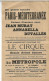 Bk / Vintage / Old French Movie Program // Affichette Programme Cinéma // Paris-méditerranée Le Cirque Annabella - Programmes