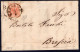 1856 7 GIU  C.15  I°EMISSIONE  III TIPO  SASS.6 CON MARGINI BELLISSIMI  USATO  SU PIEGO DI LETTERA CON TESTO  DA BERGAMO - Lombardo-Venetien
