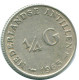 1/4 GULDEN 1965 NETHERLANDS ANTILLES SILVER Colonial Coin #NL11292.4.U.A - Antilles Néerlandaises