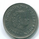1 GULDEN 1971 ANTILLES NÉERLANDAISES Nickel Colonial Pièce #S11923.F.A - Antilles Néerlandaises