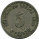 5 PFENNIG 1898 A DEUTSCHLAND Münze GERMANY #DB216.D.A - 5 Pfennig