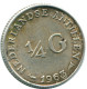 1/4 GULDEN 1963 ANTILLES NÉERLANDAISES ARGENT Colonial Pièce #NL11245.4.F.A - Antilles Néerlandaises