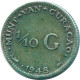 1/10 GULDEN 1948 CURACAO NIEDERLANDE SILBER Koloniale Münze #NL11962.3.D.A - Curacao