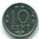 10 CENTS 1974 ANTILLES NÉERLANDAISES Nickel Colonial Pièce #S13500.F.A - Niederländische Antillen