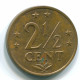 2 1/2 CENT 1971 NIEDERLÄNDISCHE ANTILLEN Bronze Koloniale Münze #S10481.D.A - Niederländische Antillen