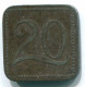 20 PFENNIG 1917-1920 HAMBURG TOKEN GERMANY Coin #DE10314.3.U.A - Andere & Zonder Classificatie