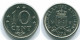 10 CENTS 1974 ANTILLES NÉERLANDAISES Nickel Colonial Pièce #S13523.F.A - Antillas Neerlandesas