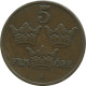 5 ORE 1909 SWEDEN Coin #AC561.2.U.A - Sweden