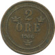 2 ORE 1906 SCHWEDEN SWEDEN Münze #AD017.2.D.A - Svezia