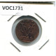 1745 UTRECHT VOC DUIT NIEDERLANDE OSTINDIEN NY COLONIAL PENNY #VOC1731.10.D.A - Indie Olandesi