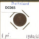 1 PFENNIG 1980 G BRD ALLEMAGNE Pièce GERMANY #DC065.F.A - 1 Pfennig