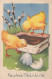 PASQUA POLLO UOVO Vintage Cartolina CPA #PKE308.A - Ostern