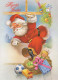 PAPÁ NOEL Feliz Año Navidad Vintage Tarjeta Postal CPSM #PBL404.A - Santa Claus