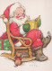 PAPÁ NOEL Feliz Año Navidad Vintage Tarjeta Postal CPSM #PBL319.A - Santa Claus