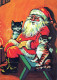 PAPÁ NOEL Feliz Año Navidad Vintage Tarjeta Postal CPSM #PBL204.A - Santa Claus