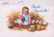 OSTERN KINDER Vintage Ansichtskarte Postkarte CPSM #PBO330.A - Ostern
