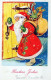 BABBO NATALE Buon Anno Natale Vintage Cartolina CPSMPF #PKG366.A - Santa Claus
