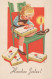 Buon Anno Natale BAMBINO Vintage Cartolina CPSMPF #PKD432.A - Neujahr