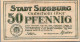 50 PFENNIG 1921 Stadt SIEGBURG Rhine DEUTSCHLAND Notgeld Banknote #PF648 - [11] Emissions Locales
