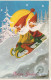 SANTA CLAUS Happy New Year Christmas Vintage Postcard CPSMPF #PKG323.GB - Santa Claus