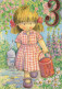 HAPPY BIRTHDAY 3 Year Old GIRL Children Vintage Postcard CPSM Unposted #PBU089.GB - Geburtstag