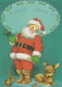SANTA CLAUS Happy New Year Christmas Vintage Postcard CPSM #PBL346.GB - Santa Claus