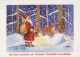 SANTA CLAUS Happy New Year Christmas DEER Vintage Postcard CPSM #PBB163.GB - Santa Claus