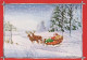 PAPÁ NOEL Feliz Año Navidad CIERVOS Vintage Tarjeta Postal CPSM #PBB164.ES - Santa Claus