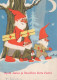 Bonne Année Noël GNOME Vintage Carte Postale CPSM #PBL744.FR - Año Nuevo