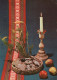 Bonne Année Noël BOUGIE Vintage Carte Postale CPSM #PBA397.FR - Año Nuevo