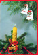 Bonne Année Noël BOUGIE Vintage Carte Postale CPSM #PBA216.FR - Año Nuevo