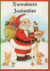 BABBO NATALE Animale Natale Vintage Cartolina CPSM #PAK492.IT - Kerstman