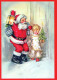 BABBO NATALE ANGELO Buon Anno Natale Vintage Cartolina CPSM #PAK139.IT - Santa Claus