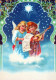 ANGELO Buon Anno Natale Vintage Cartolina CPSM #PAH863.IT - Angeli