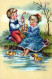 OSTERN KINDER EI Vintage Ansichtskarte Postkarte CPA #PKE227.DE - Easter