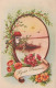 OSTERN FLOWERS Vintage Ansichtskarte Postkarte CPA #PKE164.DE - Pâques