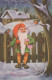 Neujahr Weihnachten GNOME Vintage Ansichtskarte Postkarte CPSMPF #PKD896.DE - Nouvel An